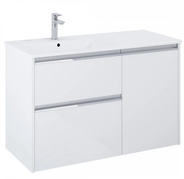 Тумба з раковиною Roca Gap Pro 100,5х46 см лівостороння ДСП білий глянсовий A852061806