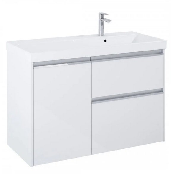 Тумба с раковиной Roca Gap Pro 100х46 см правосторонняя ДСП белый глянцевый A852064806