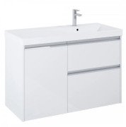 Тумба с раковиной Roca Gap Pro 100х46 см правосторонняя ДСП белый глянцевый A852064806