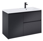 Тумба с раковиной Roca Gap Pro 100,5х46 см правосторонняя ДСП черный матовый A852063532