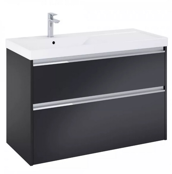 Тумба с раковиной Roca Gap Pro 100х46 см левосторонняя ДСП черный матовый A852058532