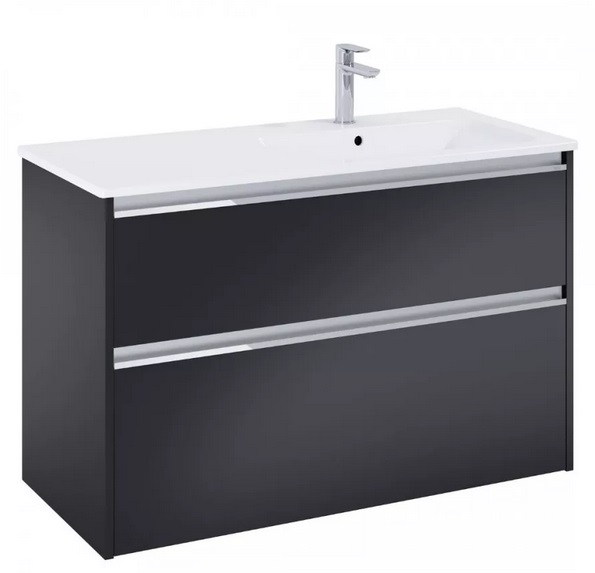 Тумба з раковиною Roca Gap Pro 100,5х46 см правостороння ДСП чорний матовий A852059532