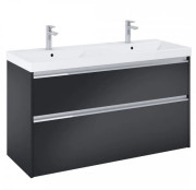 Тумба с двойной раковиной Roca Gap Pro 120х46 см ДСП черный матовый A852065532
