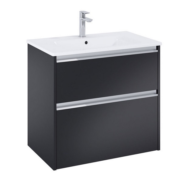 Тумба с раковиной Roca Gap Pro 70,5х46 см ДСП черный матовый A852050532