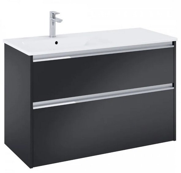 Тумба із раковиною Roca Gap Pro 100,5х46 см лівостороння ДСП чорний матовий A852057532