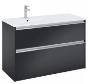 Тумба із раковиною Roca Gap Pro 100,5х46 см лівостороння ДСП чорний матовий A852057532