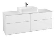 Тумба под раковину Villeroy & Boch Finion 160х50,1 см МДФ глянцевый белый лак/стекло белое матовое F19100GF