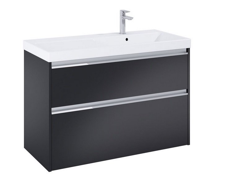 Тумба с раковиной Roca Gap Pro 100х46 см правосторонняя ДСП черный матовый A852060532