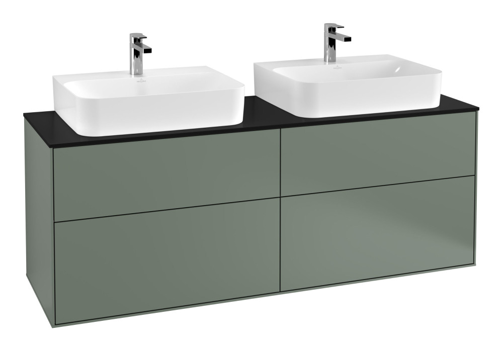 	Тумба під раковину Villeroy & Boch Finion 160х50,1 см з підсвічуванням МДФ оливковий матовий лак/скло чорне матове G18200GM