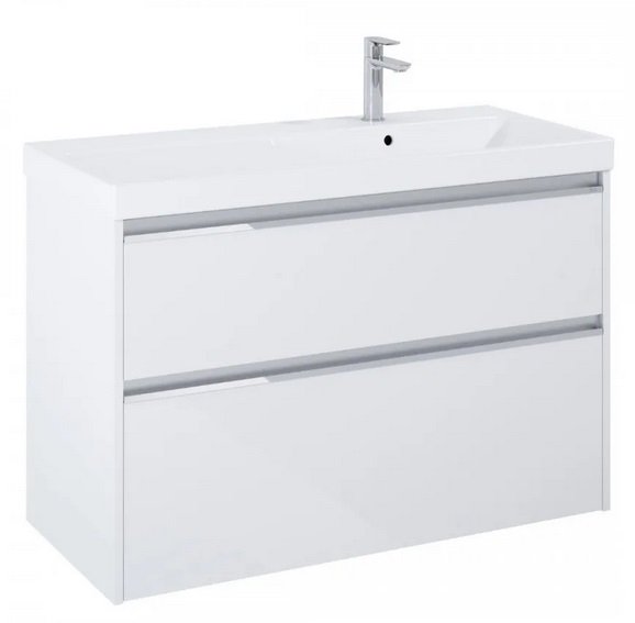 Тумба с раковиной Roca Gap Pro 100х46 см правосторонняя ДСП белый глянцевый A852060806