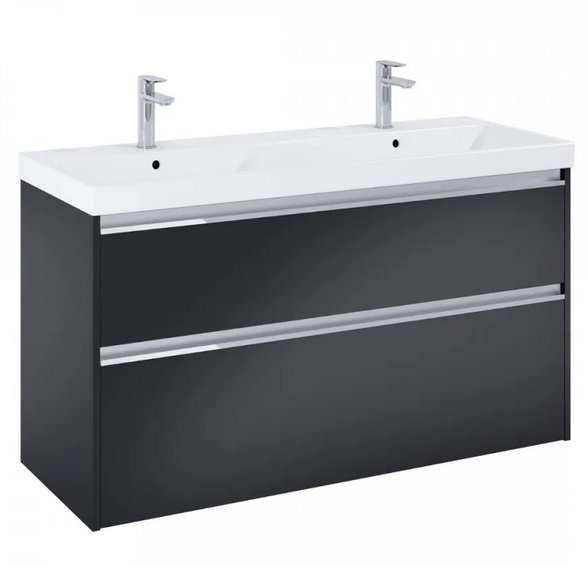 Тумба с двойной раковиной Roca Gap Pro 120х46 см ДСП черный матовый A852065532