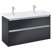 Тумба з подвійною раковиною Roca Gap Pro 120х46 см ДСП чорний матовий A852065532