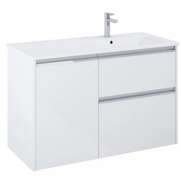 Тумба с раковиной Roca Gap Pro 100,5х46 см правосторонняя ДСП белый глянцевый A852063806