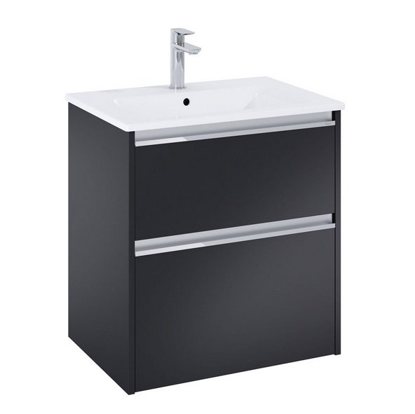 Тумба з раковиною Roca Gap Pro 60,5х46 см ДСП чорний матовий A852048532