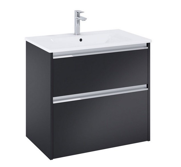 Тумба з раковиною Roca Gap Pro 70,5х46 см ДСП чорний матовий A852050532