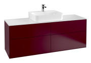 Тумба під раковину Villeroy & Boch Finion 160х50,1 см з підсвічуванням МДФ півонія матовий лак/скло біле матове G19100HB