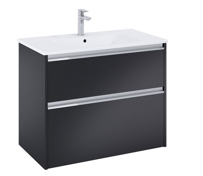 Тумба з раковиною Roca Gap Pro 80,5х46 см ДСП чорний матовий A852051532