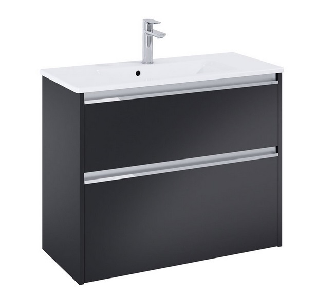 Тумба з раковиною Roca Gap Pro 80,5х38 см ДСП чорний матовий A852069532