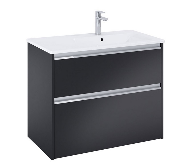 Тумба з раковиною Roca Gap Pro 80,5х46 см правостороння ДСП чорний матовий A852054532