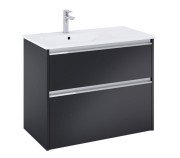 Тумба із раковиною Roca Gap Pro 80,5х46 см лівостороння ДСП чорний матовий A852053532