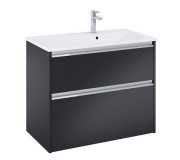 Тумба с раковиной Roca Gap Pro 80,5х46 см правосторонняя ДСП черный матовый A852054532