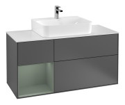 Тумба под раковину Villeroy & Boch Finion 120х50,1 см с подсветкой МДФ антрацит матовый лак/стекло белое матовое F161GMGK