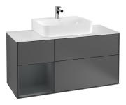 Тумба под раковину Villeroy & Boch Finion 120х50,1 см с подсветкой МДФ антрацит матовый лак/стекло белое матовое F161HGGK
