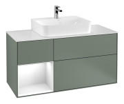 Тумба под раковину Villeroy & Boch Finion 120х50,1 см с подсветкой МДФ оливковый матовый лак/стекло белое матовое F161GFGM