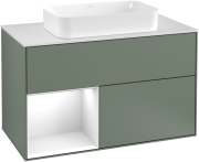 Тумба под раковину Villeroy & Boch Finion 100х50,1 см с подсветкой МДФ оливковый матовый лак/стекло белое матовое G241GFGM