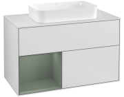 Тумба под раковину Villeroy & Boch Finion 100х50,1 см с подсветкой МДФ белый матовый лак/стекло белое матовое G241GMMT