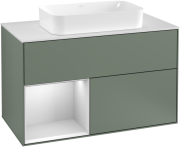 Тумба под раковину Villeroy & Boch Finion 100х50,1 см с подсветкой МДФ оливковый матовый лак/стекло белое матовое G241MTGM