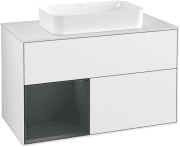 Тумба под раковину Villeroy & Boch Finion 100х50,1 см с подсветкой МДФ глянцевый белый лак/стекло белое матовое G241HGGF