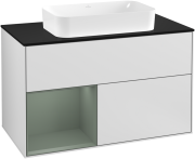 Тумба под раковину Villeroy & Boch Finion 100х50,1 см с подсветкой МДФ белый матовый лак/стекло черное матовое G242GMMT