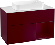 Тумба под раковину Villeroy & Boch Finion 100х50,1 см с подсветкой МДФ пион матовый лак/стекло белое матовое F251HBHB