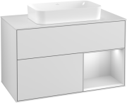 Тумба под раковину Villeroy & Boch Finion 100х50,1 см с подсветкой МДФ белый матовый лак/стекло белое матовое F251MTMT