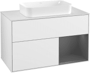 Тумба под раковину Villeroy & Boch Finion 100х50,1 см с подсветкой МДФ глянцевый белый лак/стекло белое матовое F251GKGF