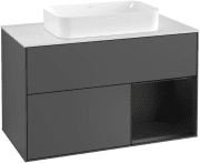 Тумба под раковину Villeroy & Boch Finion 100х50,1 см с подсветкой МДФ антрацит матовый лак/стекло белое матовое F251PDGK