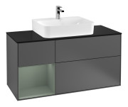 Тумба под раковину Villeroy & Boch Finion 120х50,1 см с подсветкой МДФ антрацит матовый лак/стекло черное матовое F162GMGK