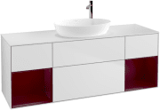 Тумба під раковину Villeroy & Boch Finion 160х50,1 см із підсвічуванням МДФ білий матовий лак/скло біле матове G981HBMT