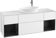 Тумба під раковину Villeroy & Boch Finion 160х50,1 см з підсвіткою МДФ білий глянцевий лак/скло біле матове G981PDGF