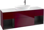 Тумба під раковину Villeroy & Boch Finion 160х50,1 см з підсвічуванням МДФ півонія матовий лак/скло біле матове G981PDHB