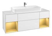 Тумба под раковину Villeroy & Boch Finion 160х50,1 см с подсветкой МДФ глянцевый белый лак/стекло белое матовое F211HFGF