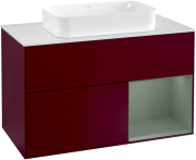 Тумба под раковину Villeroy & Boch Finion 100х50,1 см с подсветкой МДФ пион матовый лак/стекло белое матовое F251GMHB