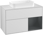 Тумба под раковину Villeroy & Boch Finion 100х50,1 см с подсветкой МДФ белый матовый лак/стекло белое матовое F251HGMT