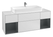 Тумба під раковину Villeroy & Boch Finion 160х50,1 см із підсвічуванням МДФ білий матовий лак/скло біле матове F211HGMT