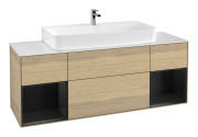 Тумба под раковину Villeroy & Boch Finion 160х50,1 см с подсветкой МДФ шпон дуба/стекло белое матовое F211PDPC