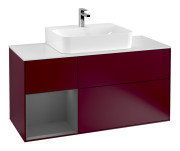 Тумба под раковину Villeroy & Boch Finion 120х50,1 см с подсветкой МДФ пион матовый лак/стекло белое матовое G161GKHB