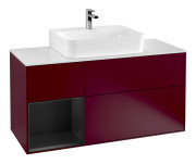 Тумба под раковину Villeroy & Boch Finion 120х50,1 см с подсветкой МДФ пион матовый лак/стекло белое матовое G161PDHB