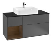 Тумба под раковину Villeroy & Boch Finion 120х50,1 см с подсветкой МДФ антрацит матовый лак/стекло черное матовое G162GNGK