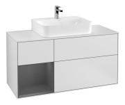 Тумба під раковину Villeroy & Boch Finion 120х50,1 см із підсвічуванням МДФ білий матовий лак/скло біле матове G161GKMT